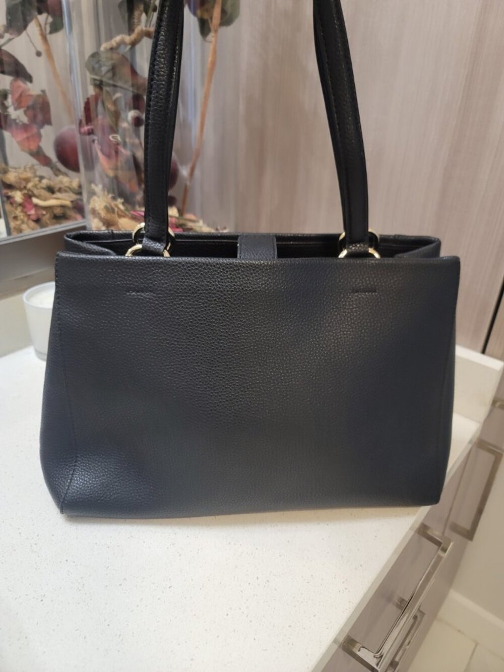 MARC JACOBS Maverick Tote Soft Black Pebbled Leather Large Bag 3 Sections - Picture 5 of 10
